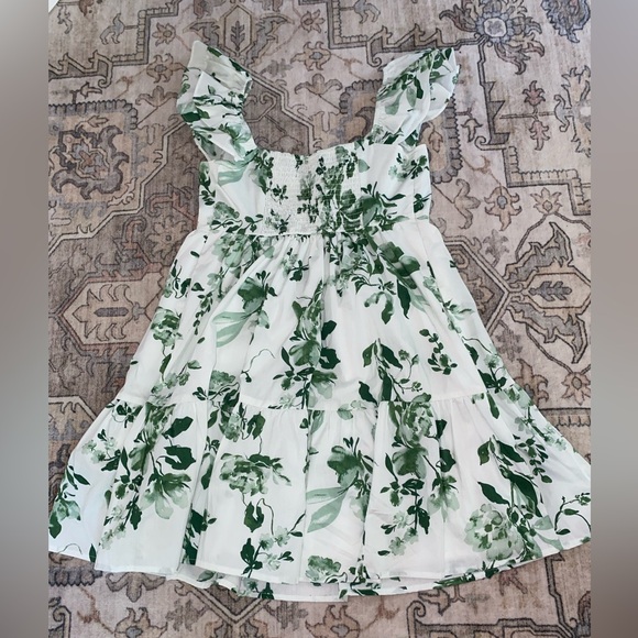 Abercrombie & Fitch Green and White Ruffled Sundress - Picture 2 of 2